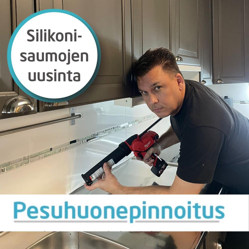 Keittiön silikonisaumojen uusinta.