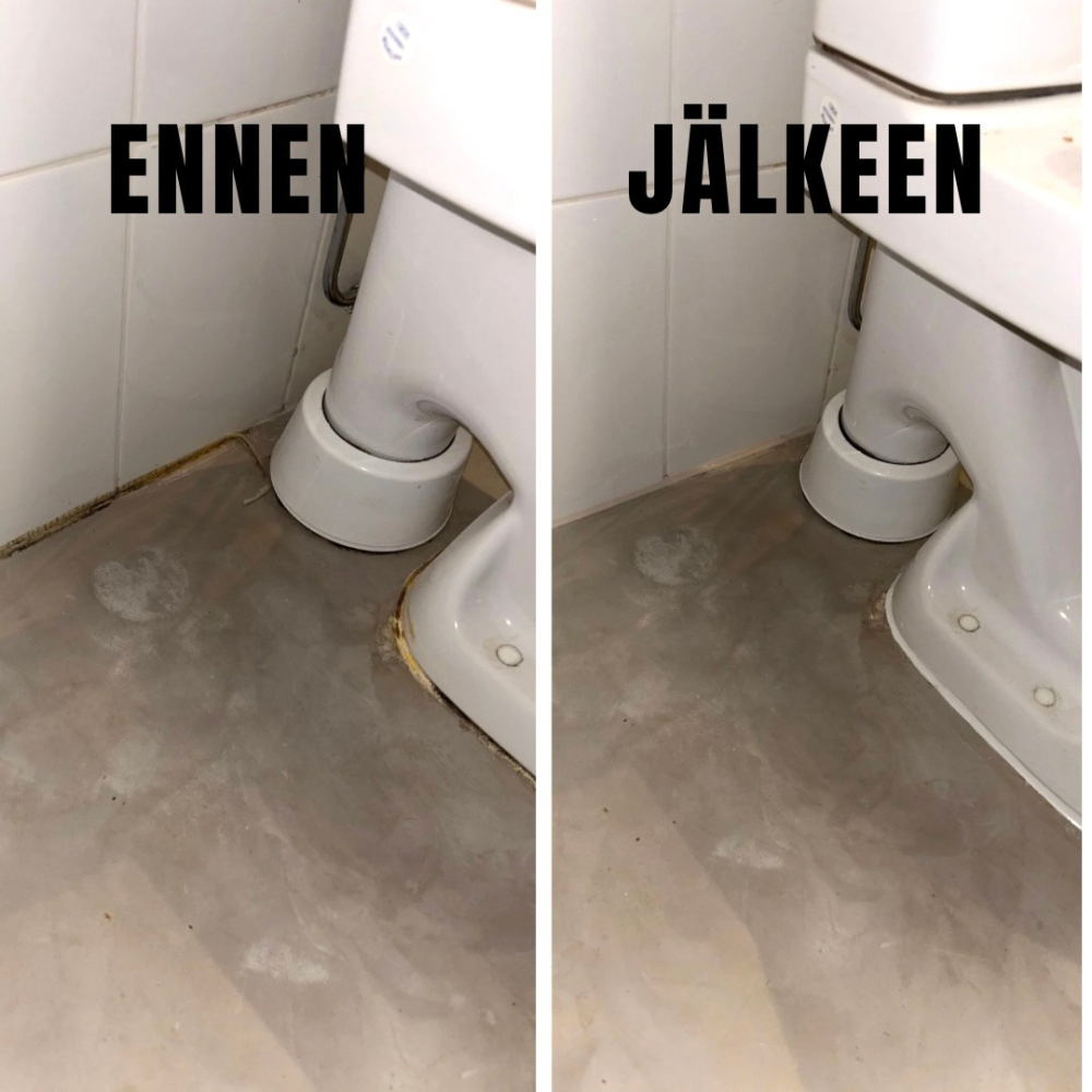 Kylpyhuoneen laattojen syväpuhdistus ja silikonisaumojen vaihto