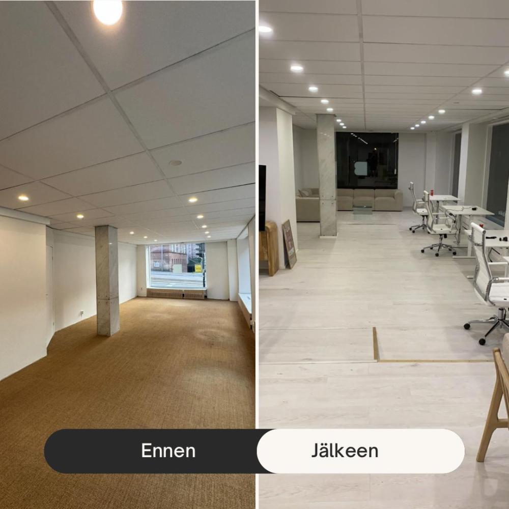 Lattia asennus ja listoitus