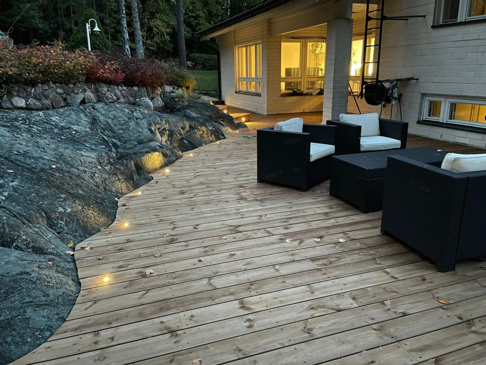 Terrace built in to rock