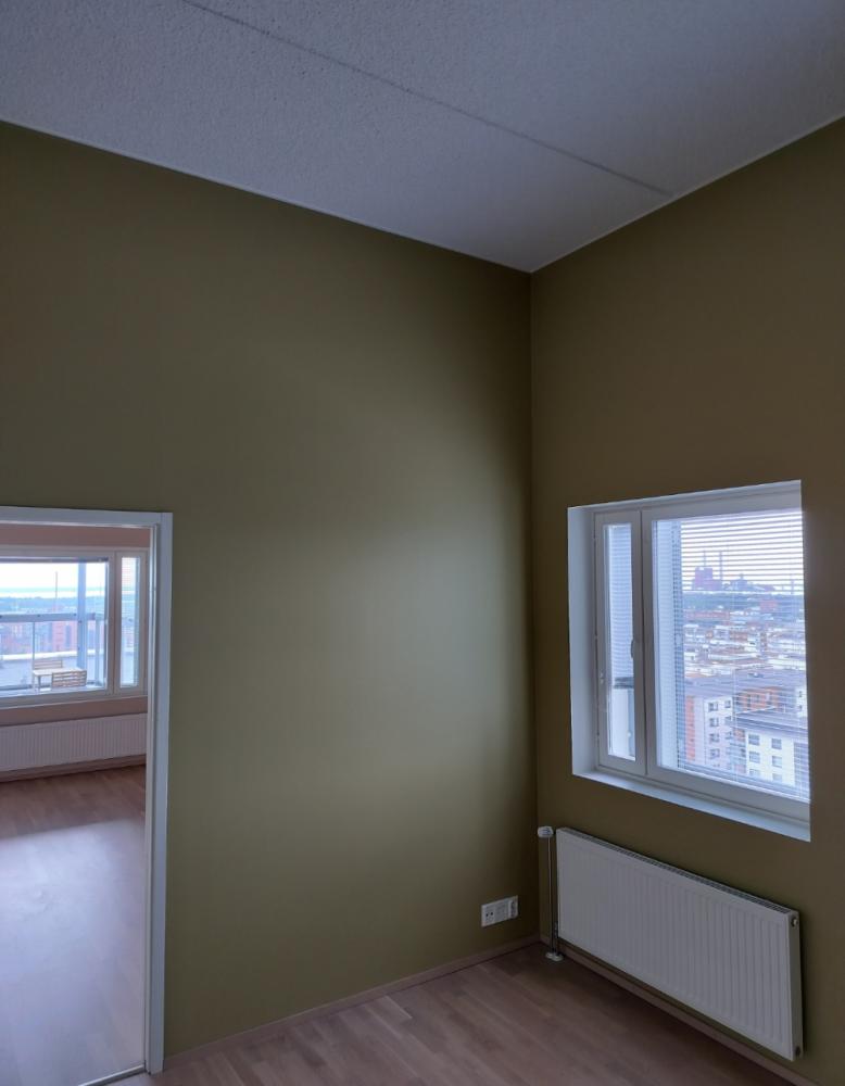 Olohuoneen ja makuuhuoneen seinien maalaus