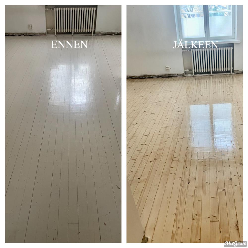 Lautalattia hionta/kittaus/ valko lakkaus 56m2