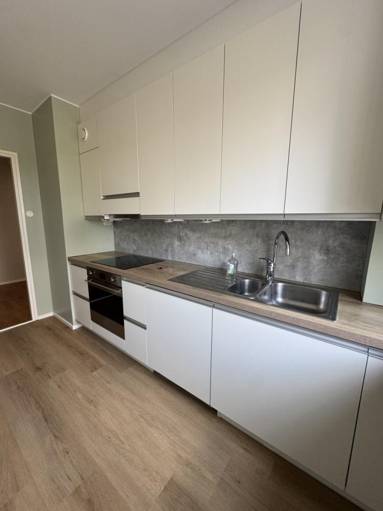 Seinien maalaus / vinyylilattian asennus kt+mh / välitilalevyn asennus