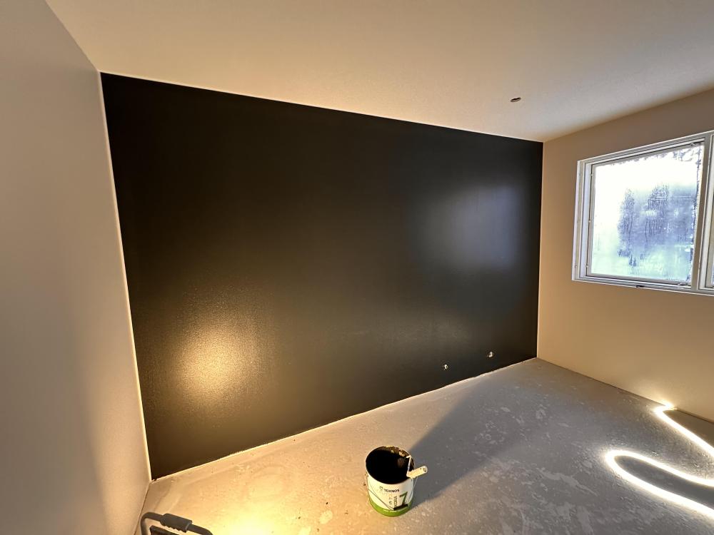 Tehosteseinän maalaus huolellisella rajauksella ja laadukkaalla lopputuloksella