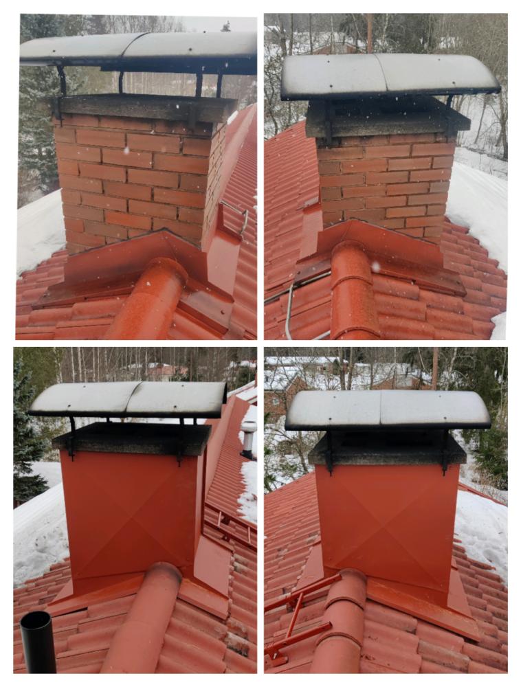 Piipun täsmäkorjaus ja asennettiin uudet pellit