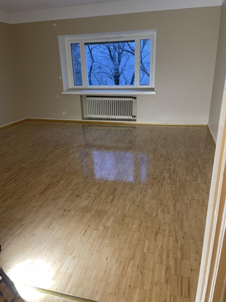 Seinien maalaus ja lattian hionta/lakkaus 42m2