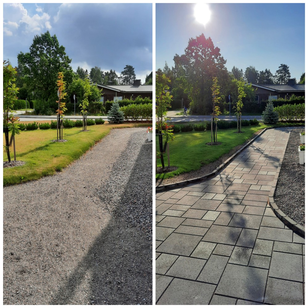 Omakotitalon uusi ilme roomalaisella kivellä