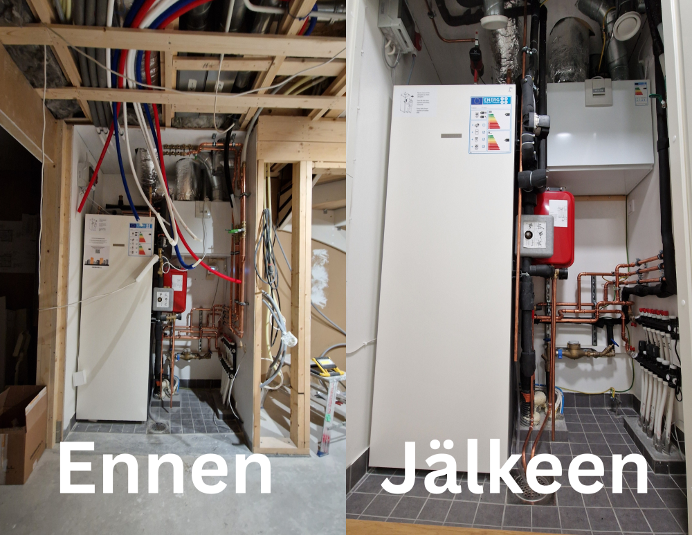 Maalämpöpumpun syöttö- ja ohjauskaapeloinnit